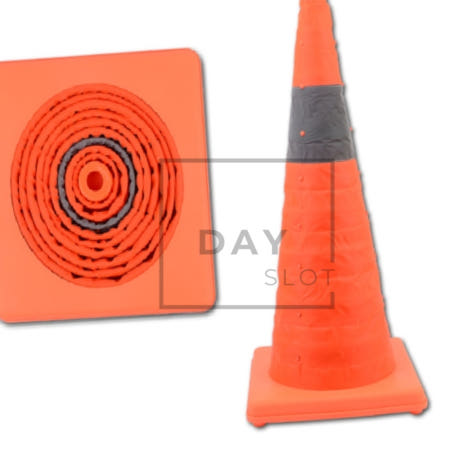 [트렌디프레소협력사]데이슬롯 접이식 칼라 주차콘 대형 주차금지꼬깔 칼라콘안전삼각대 접이식칼라콘