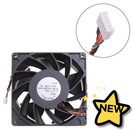 [해외]100% 호환 Whatsminer M20s M21S M31s 팬용 Delta PFC1412HE-00 12V 9A 냉각 14cm 6PIN 교체 듀얼 볼