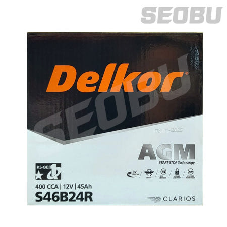 델코 AGM 46B24R R단자 혼다어코드하이브리드배터리 공구대여+폐전지반납 S46B24R