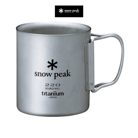 [해외]스노우피크 티타늄 더블 이중진공 머그컵 사이즈 300ml, 실버