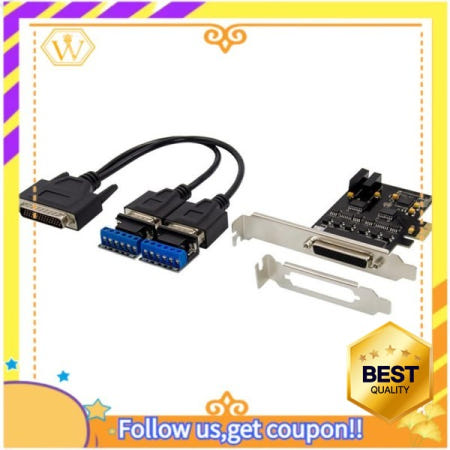 [해외]100% 호환 최신 병렬 포트 DB25 25Pin PCIE 라이저 카드 Pcie X1 17V352 2S RS232/RS485 통신 제어 Express