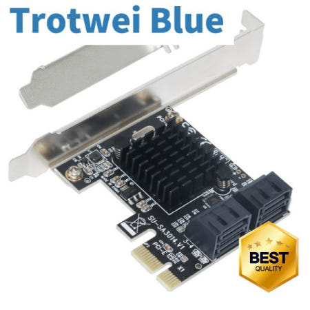 [해외]100% 호환 Marvell 88SE9215 PCIE-SATA 카드 PCI-E 어댑터 Express-SATA3.0 확장 SSD HDD IPFS 마이닝용 4포트 III 6G