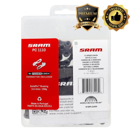 SRAM 11 단 PC MTB 자전거 체인 링크 전원 잠금 실버 할로우 120L 산악