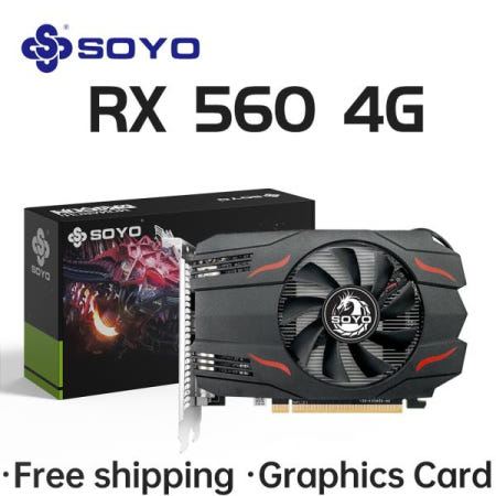 SOYO AMD 라데온 RX550 4GB GPU GDDR5 14nm 데스크탑 PC 게임용 비디오 그래픽 카드 128비트 RX 컴퓨터 구성품