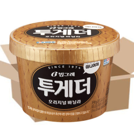 빙그레 아이스크림 투게더 미니어처 오리지널 바닐라 270ml 8개 대용량 간식