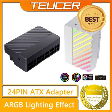 [해외]100% 호환 TEUCER 24P-6 마더보드 24핀 어댑터 PC 전원 코드 90 ° 컴퓨터 DIY 액세서리 악세사리용 ARGB 모듈