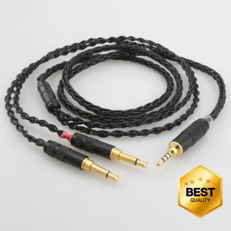 [해외]100% 호환Audiocrast 8 코어 Denon AH-D7200 d9200 헤드폰 용 2.5/3.5MM/4.4mm XLR 4pin 남성 밸런스드 업그레이드 케이블