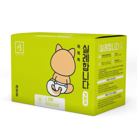 브리더랩 똑똑똑 실례합니다 강아지 위생 기저귀 L(대형), 10매입, 1개