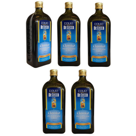 [해외]이탈리아 데체코 클래식 엑스트라 버진 올리브오일 1L 5개 세트