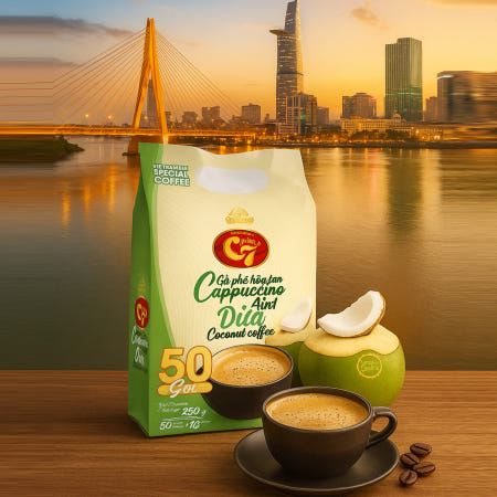 [G7]베트남 C7 코코넛 카푸치노 커피 백 850g (17gx50포) x 1봉지 Cappuccino 골든 위즐 Luwak 롯데마트 루왁 커피 아메리카노 족제비 푸꾸옥 다낭 나트랑
