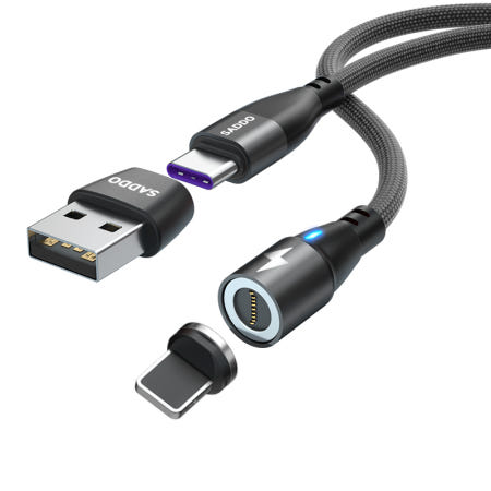 [엠케이몰]사또 100W CtoC 고속충전 마그네틱 케이블 애플8핀 커넥터 세트