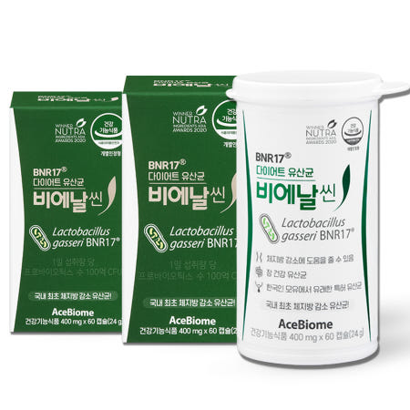 비에날씬 다이어트 유산균 BNR17 모유 유래 비엔알 효능 400mg x 60캡슐