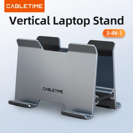 CABLETIME 수직 노트북 스탠드 알루미늄 합금 데스크탑 중력 홀더 MacBook pro 표면 용 지원 HP Dell