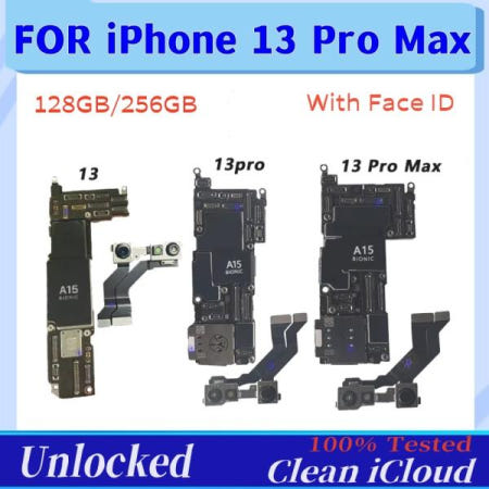 iPhone 13 / 13Pro Max용 완전 잠금 해제 마더보드(얼굴 ID 포함) 무료 클린 iCloud 로직 보드 메인보드 100% 테스트됨