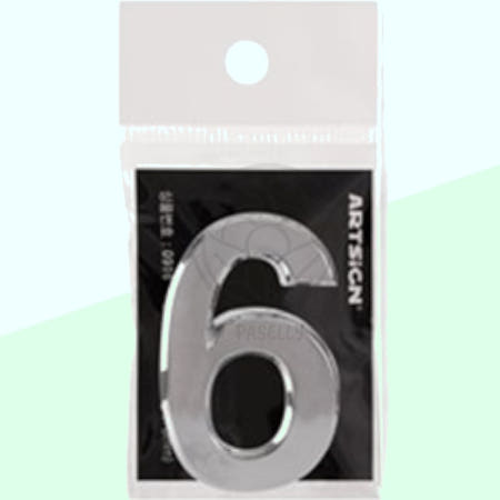 [봄봄이네 협력사]파샐리 주소표기스티커 집꾸미기스티커 이니셜숫자6 은색 50