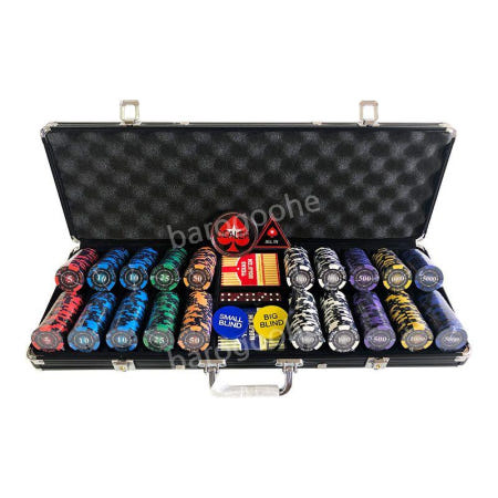 [바로구해][해외]카지노칩 세트 홀덤 바카라 포커 게임 숫자칩세트 200-실버알루미늄케이스