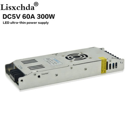 새로운 도착 5V 60A 300W 스위칭 LED 라이트 스트립 디스플레이 AC220V 용 초박형 전원 공급 장치 무료