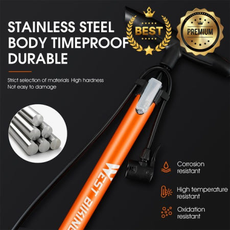 서쪽 자전거 160PSI 펌프 게이지 Schrader Presta MTB 도로 공기 다용도 타이어 팽창기 사이클링 액세서리