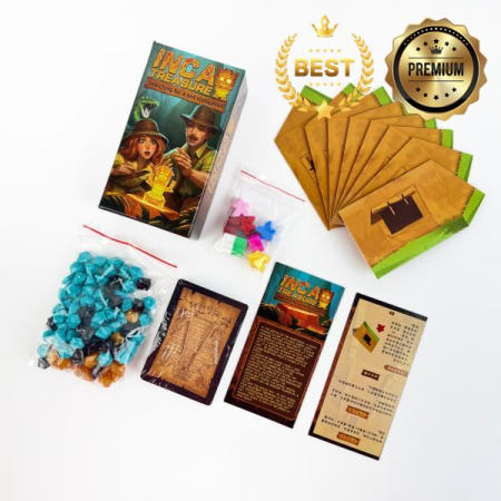 Incan Treasure Quest: 3~8인용 전략 보드 게임(14세 이상) ? 살아남기 위해 속임수 베팅 및 경주를 즐겨보세요