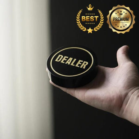 8CM 전문 텍사스 홀덤 딜러 버튼(올인 블라인드 마커 포함) 칩 액세서리 세트(가정 또는 카지노 게임용)