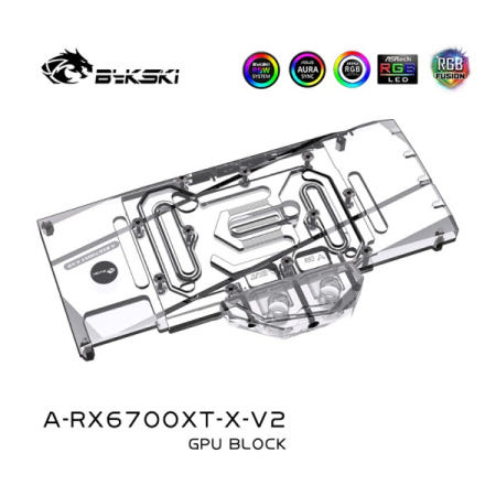 [해외]Bykski AMD/사파이어/XFX/Dataland RX6700XT 용 GPU 블록 비디오 카드 워터 쿨러 PC 냉각 라디에이터