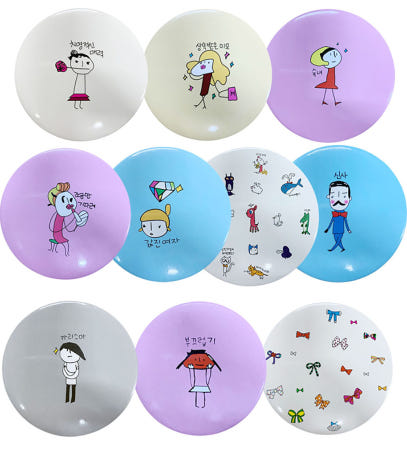미니거울 예쁜 캐릭터 원형거울 휴대용손거울 디자인10종 사은품 판촉용품