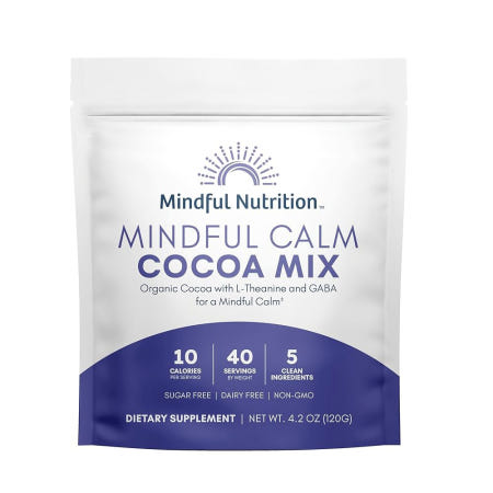 영양을 염두에 두고 차분한 무설탕 핫 초콜릿 믹스 - 40인분 스트레스 방지 음료 파우더 슬리피 코코아 밤 휴식 자연 수면 보조제