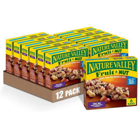 [해외]Nature Valley 네이쳐밸리 치위 프룻앤넛 그래놀라바 트레일믹스 6개입x12박스