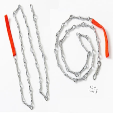 쏨숭 스틸 산책용개줄 4mm x 1.7m 내구성 안전 철재 손잡이형 공원