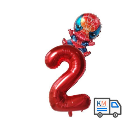 2pcs 미니 어벤저 스 스파이더 맨 공 32 인치 번호 풍선 1 4 5 6 7 8 슈퍼 히어로 생일 파티 장식 소년 키즈 장난감