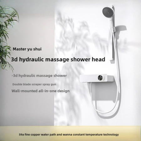 3D 유압 마사지 샤워 헤드 홈 욕실 구리 일정한 온도 전기 세트 시스템