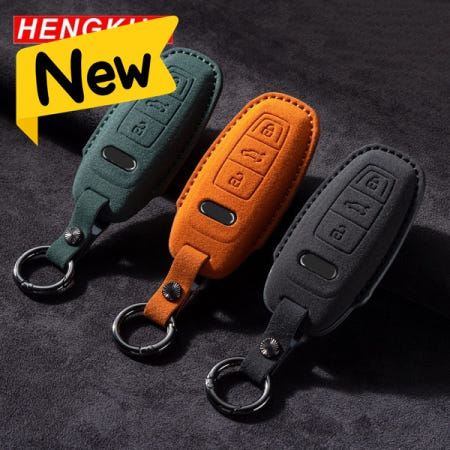 [해외]100% 호환 아우디 A3 A4 B9 A6 A7 4K A8 E-tron Q5 Q8 C8 D5 스웨이드 자동차 키 Fob 쉘 체인 보호 가방에 대한 원격 케이스 커버