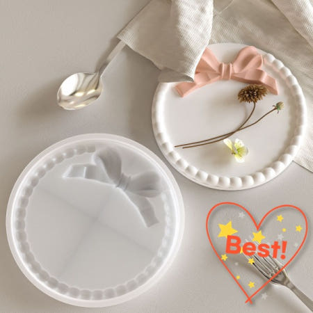 라운드 스퀘어 나비 활 도트 버블 트레이 금형 DIY 수지 석고 시멘트 선물 주조 홈 장식 아로마 테라피