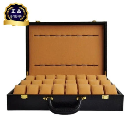 [해외]라이브 웹캐스트 디스플레이 시계 보관 케이스 박스 블랙 악어 질감 PU 가죽 여행 가방 멀티 슬롯 정리함 24 +