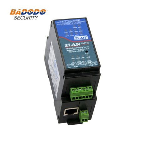 Din Rail 8 직렬 포트 rs485-이더넷 변환기 장치 IOT Server ZLAN5807M Modbus MQTT JSON 지원