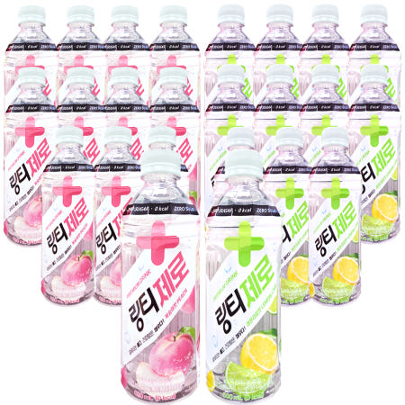 링티제로 500ml 복숭아 레몬 24개(각12개) 맛 비타민 음료 라임 플러스