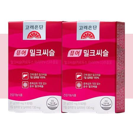 고려은단 밀크씨슬 퓨어 간에좋은영양제 60정X2개