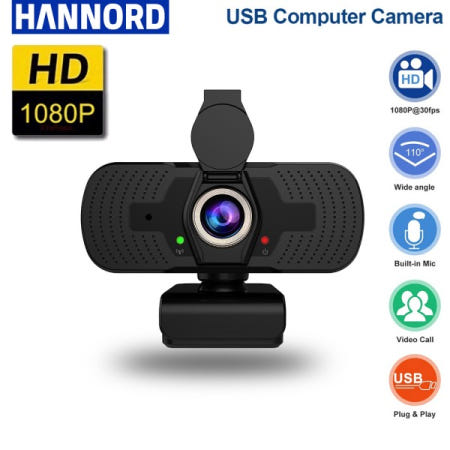 1080P 풀 HD 웹캠 마이크 스트리밍 컴퓨터 USB 카메라 비디오 녹화 온라인 코스 라이브용 개인 정보 커버 포함