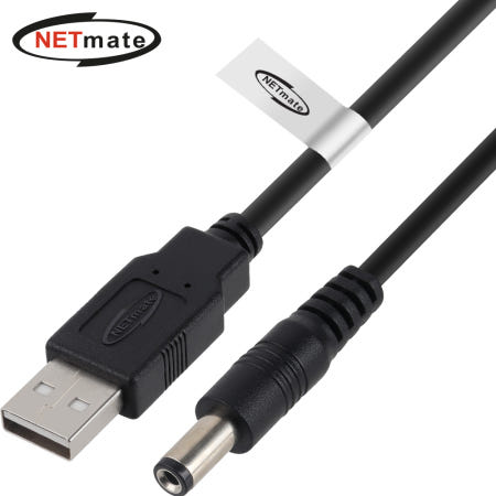 [강원전자]NMC-UP211518B USB 전원 케이블 1.5m 5.5x2.1mm 18W 블랙 넷메이트