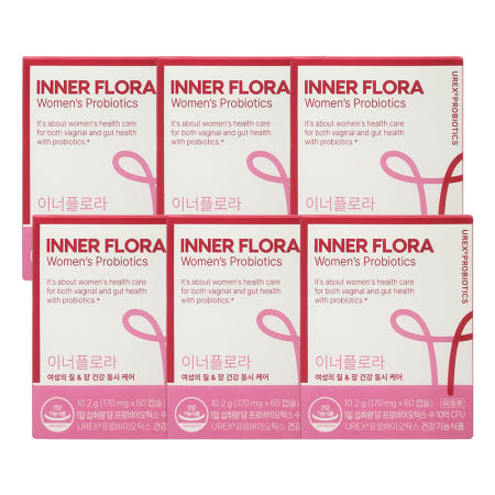 뉴오리진 이너플로라 UREX 프로바이오틱스 170mg x 60캡슐 여성 유산균 6개