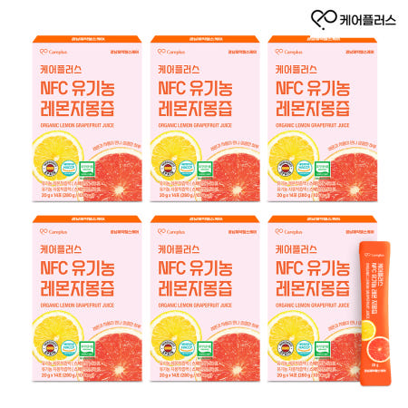 케어플러스 NFC 유기농 레자몽 6박스 (20g X 84포) / 100% NFC 유기농 레몬자몽즙