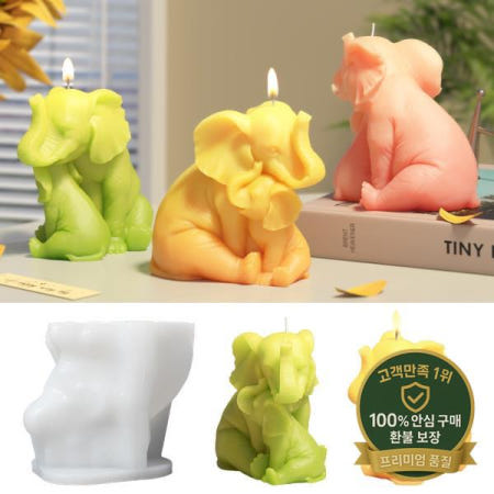 코끼리 실리콘 몰드 아로마 양초 및 수지 공예 조정 가능한 앉아/서 디자인 재사용 DIY 홈 장식 만들기