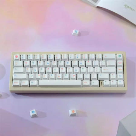 [해외]GMK 쿨 키즈 PBT 염료 서브 베드 체리 프로필 Keychron Q2 65% 앤 GH60 포커 129 키/세트