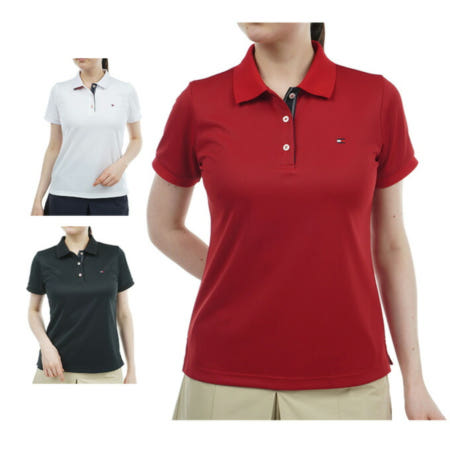 [해외]TOMMY HILFIGER GOLF 골프 티셔츠 THLA439 골프웨어 폴로 반소매 레이디스 베이직 플래그 폴로 213146