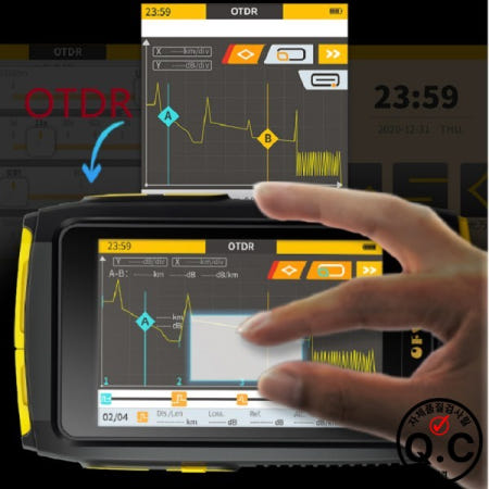 [해외]미니 OTDR OFW FWT100 활성 섬유 라이브 테스트, 1550nm, 20dB, 광학 반사계, 터치 OPM VFL