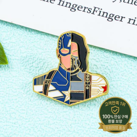 마블 영화 어벤저 스 슈퍼 히어로 피규어 브로치 캡틴 아메리카와 겨울 군인 배지 핀 쥬얼리 액세서리 선물