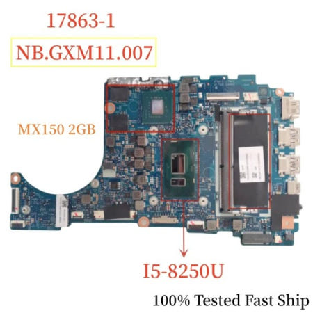 에이서 SF314-54G 마더보드용 17863-1 NBGXM11007 448.0E703.0011 I5-8250U + 4GB RAM MX150 메인 100% 테스트 완료 빠른