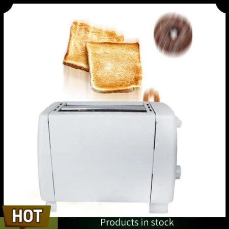 안전한 2 조각 슬롯 스테인레스 스틸 자동 전기 빵 토스터 미니 가정용 아침 식사 베이킹 EU 플러그