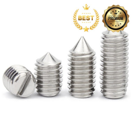 나사 10 개/몫 M1.6 M2 304 스테인레스 스틸 (A2-70) 슬롯 헤드 콘 포인트 그럽 세트 스크류 테이퍼