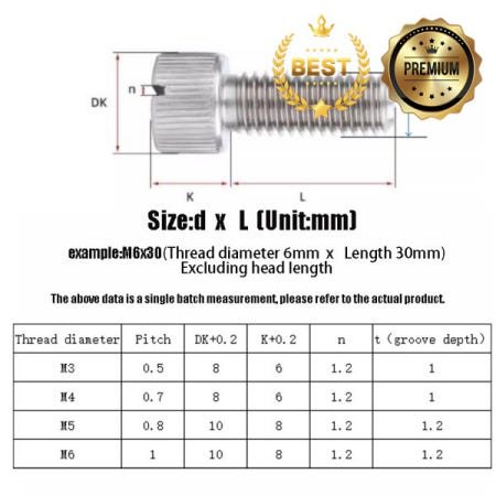 볼트 미터법 슬롯 형 스테인레스 스틸 304 단일 헤드 스크류 빅 캡 라운드 널링 플랫 토션 2-5pcs M3M4M5M6